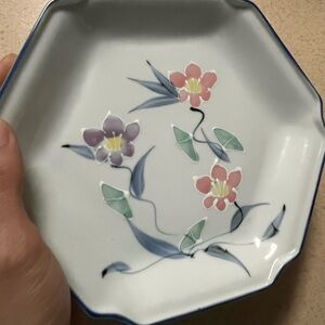 Vintage Floral Hand Painted Dish / Plate